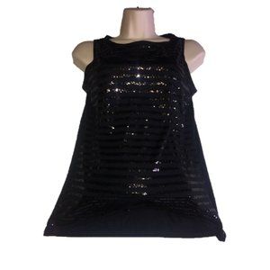 Soma Intimates Women's Black Sequin Tank Top Size XS